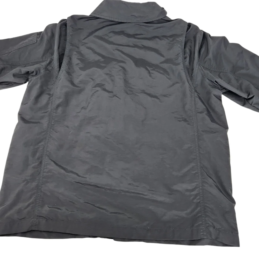 Lands' End Men's Black Jacket Lightweight Utility Large Rain Wind